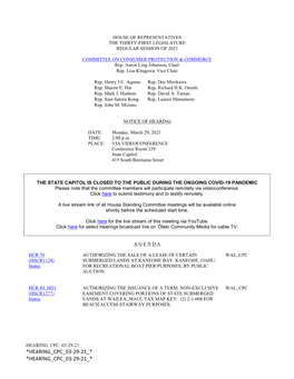 *Hearing Cpc 03-29-21 * *Hearing Cpc 03-29-21 *