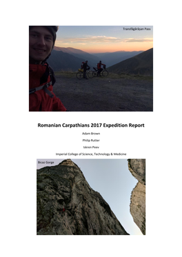 Romanian Carpathians 2017 Expedition Report
