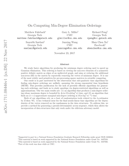 On Computing Min-Degree Elimination Orderings