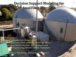 Decision Support Modeling for Anaerobic Digesters