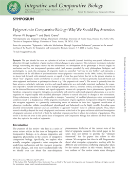 Integrative and Comparative Biology Integrative and Comparative Biology, Volume 54, Number 1, Pp