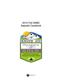 2015 Fall NABC Appeals Casebook