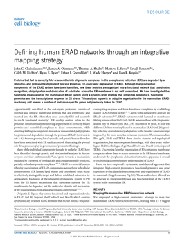 Defining Human ERAD Networks Through an Integrative Mapping Strategy