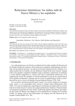 Relaciones Interétnicas: Los Indios Zuñi De Nuevo México Y Los Españoles