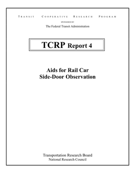 TCRP Report 4: Aids for Rail Car Side-Door Observation