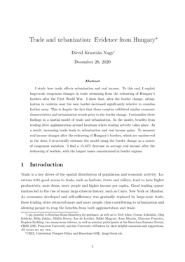 Trade and Urbanization: Evidence from Hungary∗