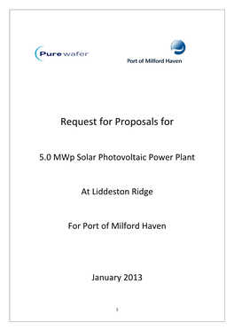 Request for Proposals For
