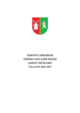 Gminny Program Opieki Nad Zabytkami Gminy Sicienko Na Lata 2014-2017