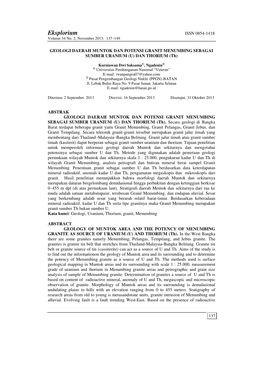 Eksplorium ISSN 0854-1418 Volume 34 No
