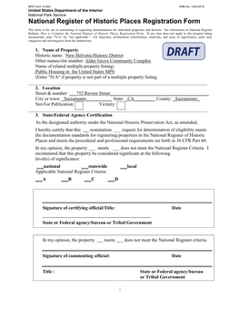 National Register of Historic Places Registration Form