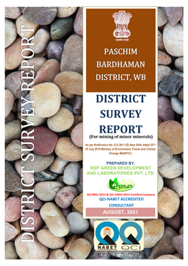 District Survey Report, Paschim Bardhaman District, West Bengal