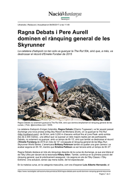 Ragna Debats I Pere Aurell Dominen El Rànquing General De Les Skyrunner