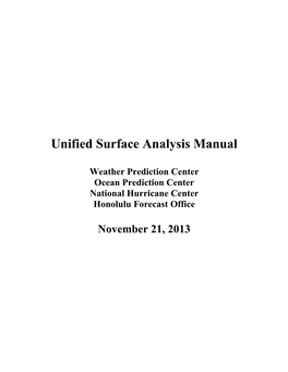 Unified Surface Analysis Manual