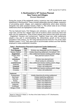 Century Planned New Towns and Villages Duncan Macintosh