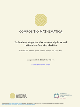 Frobenius Categories, Gorenstein Algebras and Rational Surface Singularities