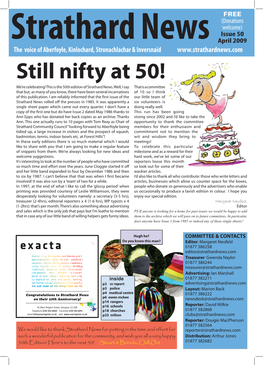 Still Nifty at 50! We’Re Celebrating! This Is the 50Th Edition of Strathard News