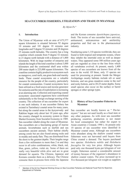 Sea Cucumber Fisheries, Utilization and Trade in Southeast Asia