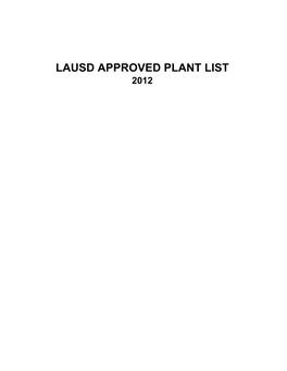 Lausd Approved Plant List 2012 Trees