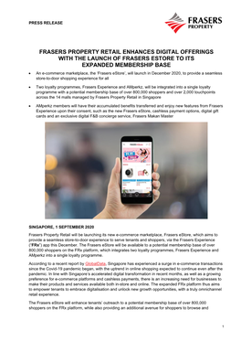 Frasers Property Retail Enhances Digital Offerings
