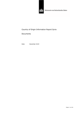 Country of Origin Information Report Syria Documents