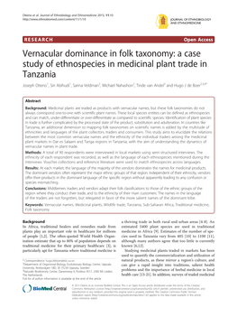 Vernacular Dominance in Folk Taxonomy