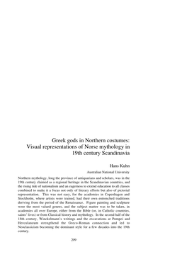 Greek Gods in Northern Costumes: Visual Representations of Norse Mythology in 19Th Century Scandinavia