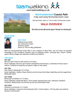 Northumberland Coastal Path 4-Day Walk Along Northumberland’S Coast