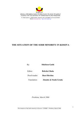 The Situation of the Serb Minority in Kosova