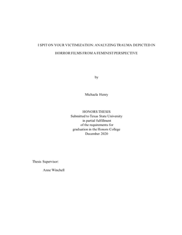 I Spit on Your Victimization: Analyzing Trauma Depicted In