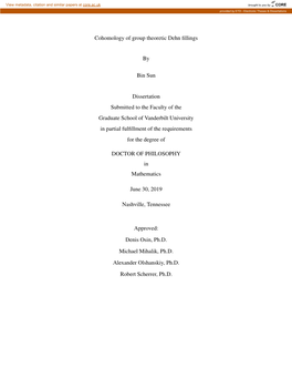 Cohomology of Group Theoretic Dehn Fillings by Bin Sun Dissertation