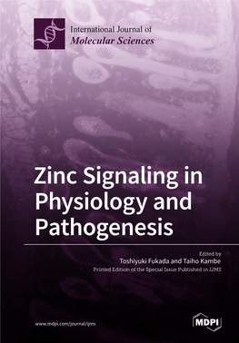 Zinc Signaling in Physiology and Pathogenesis