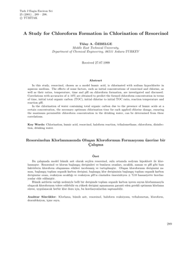 A Study for Chloroform Formation in Chlorination of Resorcinol