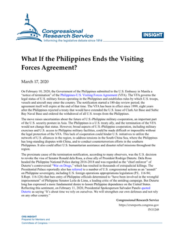 What If the Philippines Ends the Visiting Forces Agreement?