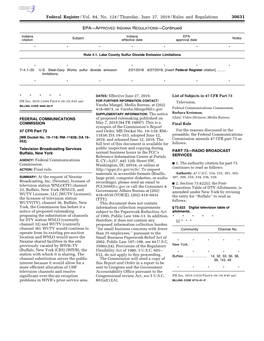 Federal Register/Vol. 84, No. 124/Thursday, June 27, 2019/Rules