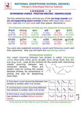 Pitman's Shorthand Online Tutorial Pah Māy Wē All Gō Tōō Thăt Pĕn Ĭs