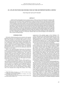 A PLATE TECTONIC RECONSTRUCTION of the SOUTHWEST PACIFIC, 0-100 Ma1