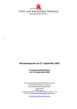 Bundestagswahl Am 27. September 2009