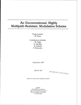 Multipath-Resistant, Modulation Scheme