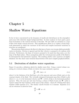 Chapter 5 Shallow Water Equations