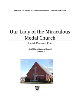 Our Lady of the Miraculous Medal Church Parish Pastoral Plan