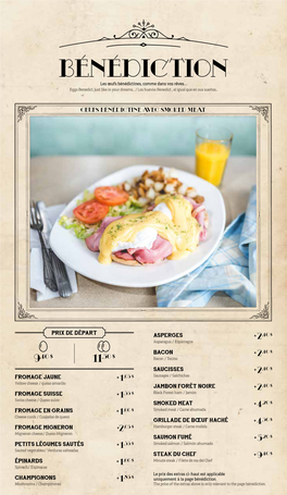 BÉNÉDICTION Les Œufs Bénédictines, Comme Dans Vos Rêves… Eggs Benedict, Just Like in Your Dreams