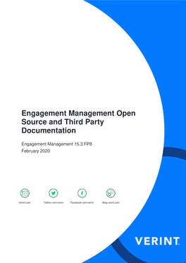 Engagement Management Open Source and Third Party Documentation
