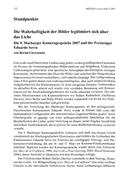 Standpunkte Die Wahrhaftigkeit Der Bilder Legitimiert Sich Über Das Licht