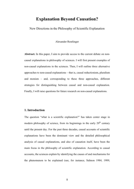 Reutlinger Explanation Beyond Causation Phil Compass Philsci Archive 2