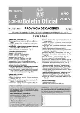 Boletín Oficial VIERNES AÑO 2005