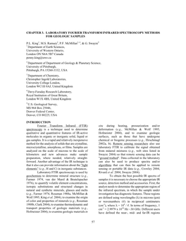 Laboratory Fourier Transform Infrared Spectroscopy Methods for Geologic Samples