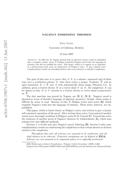 Arxiv:0706.1907V1 [Math.AG] 13 Jun 2007 Cee U Ssdﬀrn Methods