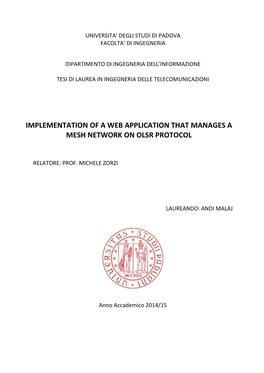 Implementation of a Web Application That Manages a Mesh Network on Olsr Protocol