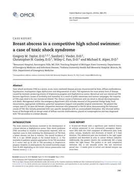 A Case of Toxic Shock Syndrome Gregory M