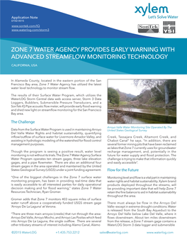 Zone 7 Water Agency Provides Early Warning with Advanced Streamflow Monitoring Technology